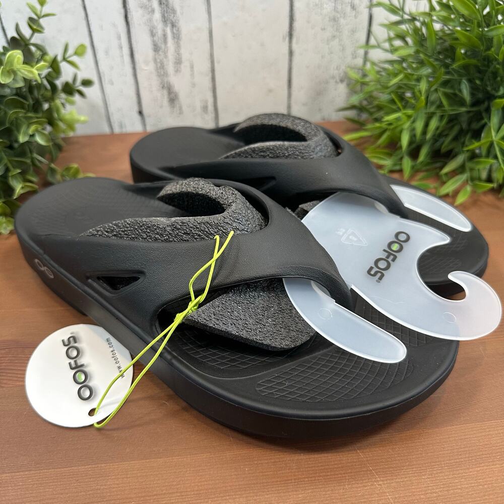 OOFOS Black Women's Sandals Size 9 - Picture 3 of 13